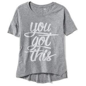 ✨NWT Old Navy "You Got This" Split Hem Graphic Tee Tunic Girls XL (14) ✨